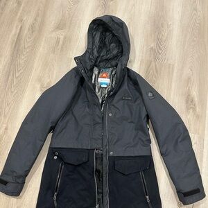 Columbia Black and Gray Ski Jacket with Hood